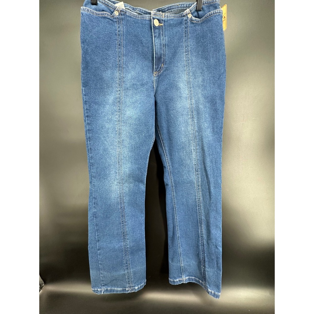 Y2K Zena Jeans Women's‎ Contoured Waistbandless Straight Leg Stretch Denim Jeans